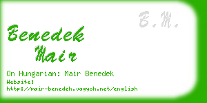 benedek mair business card